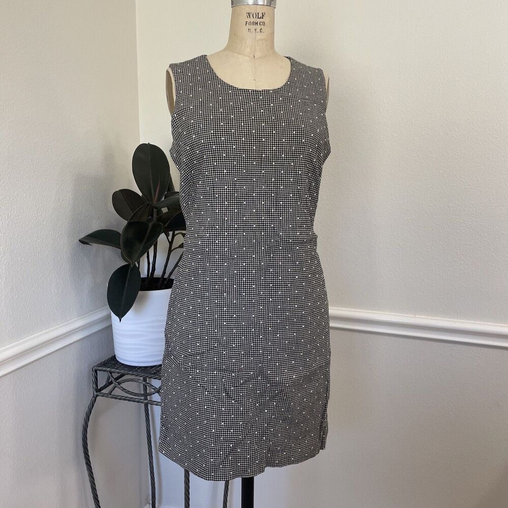 david brooks, black and white short dress, sleeveless, polka dot, size 10